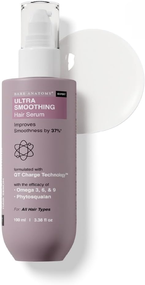 Bare Anatomy Ultra Smoothing Hair Serum Powered By Carbohydrate Complex & Niacinamide | Serum for Smooth & Shiny Hair | For Dry & Frizzy Hair | Women & Men | 100ml