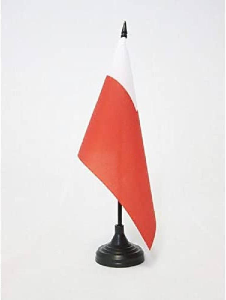 Abu Dhabi Table Flag 5'' x 8'' - UAE Emirate of Abu Dhabi Desk Flag 21 x 14 cm - Black plastic stick and base - AZ FLAG