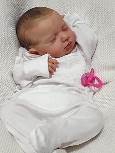 Pinky Reborn 20 Inch Lifelike Silicone Reborn Baby Dolls Realistic Newborn Baby Dolls Soft Vinyl Reborn Toddler Babies Toy Gift Set for Kids Birthday