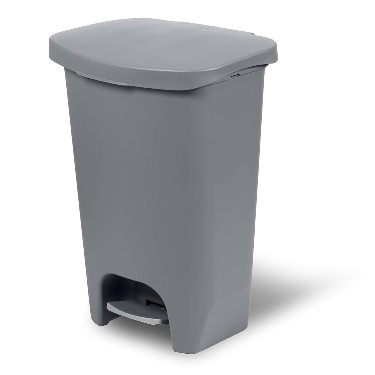 Glad Trash Can with Clorox Odor Protection | Plastic Bin, 13 Gallon, Grey | Kitchen Waste Bin | Hands Free with Step On Foot Pedal and Garbage Bag Rings