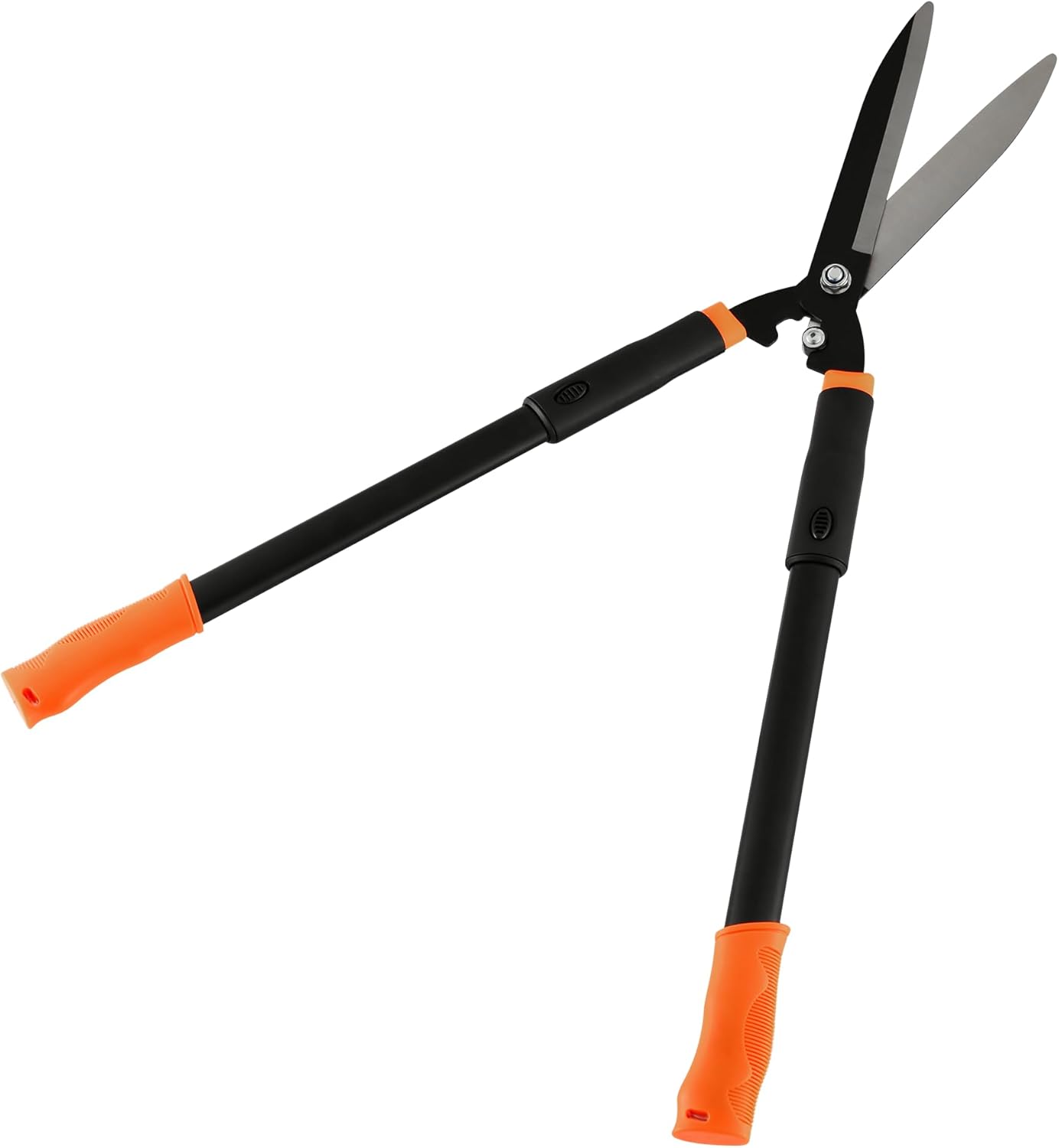 Garden Hedge Shears, 31-Inch Adjustable Garden Shears with 14° Angle Precision Blades. For Trimming/Shaping Hedges and Shrubs,Black/Orange
