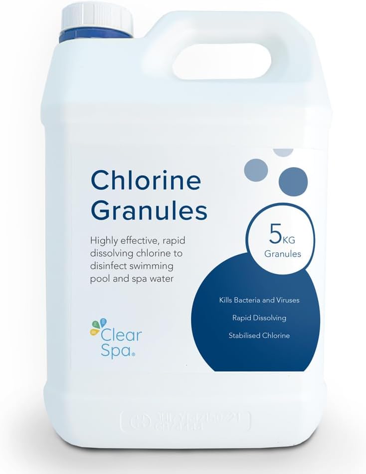 ClearSpa Chlorine Granules 5kg - Stabilized Suitable for Hot Tub, Spa and Swimming Pool Treatment