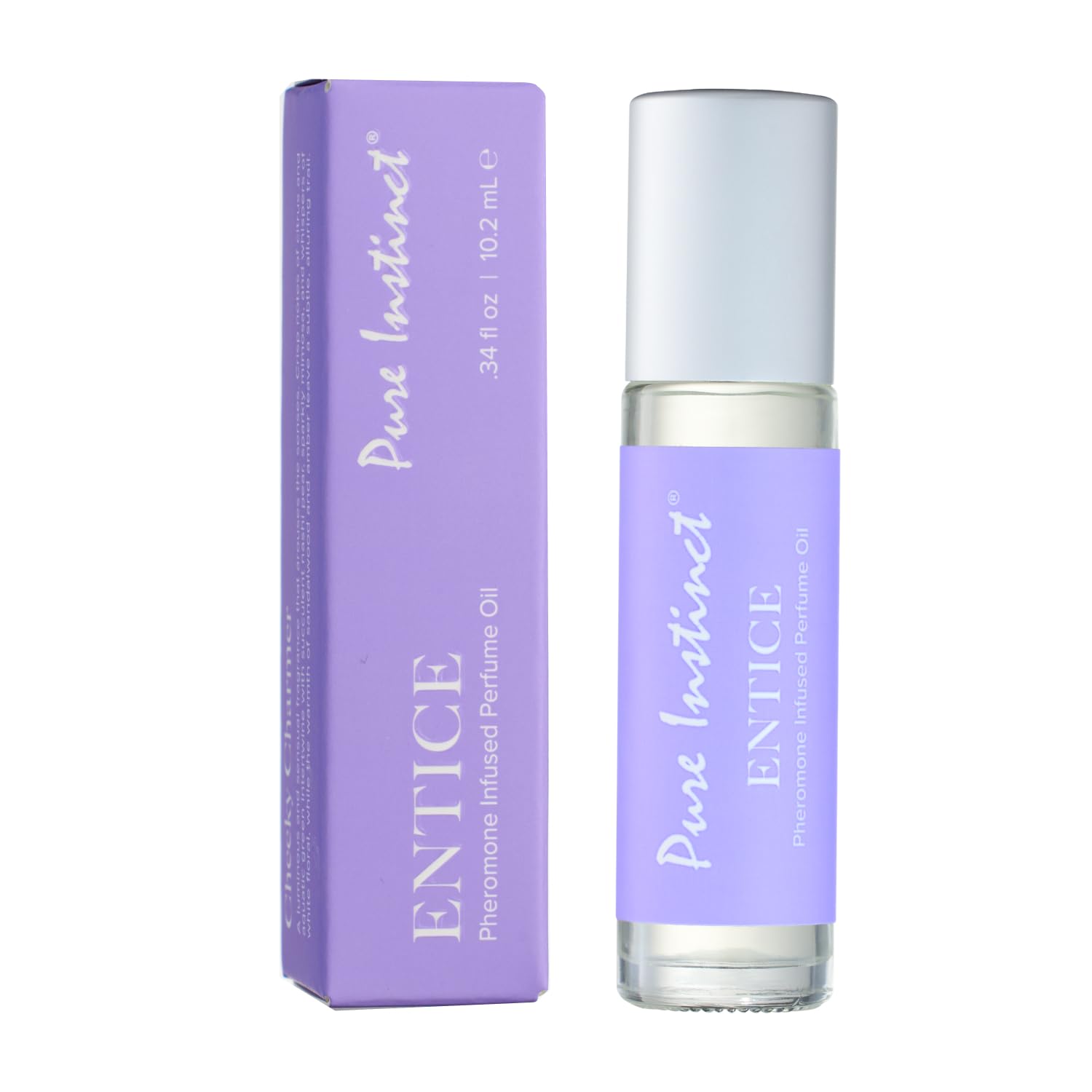 Pure Instinct ENTICE The Original Pheromone Infused Essential Oil Perfume Cologne - For Her Women - TSA Ready (Roll On Bottle 0.34 Fl. Oz./10.2mL)