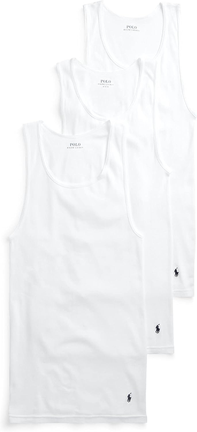 POLO RALPH LAUREN Men's Classic Fit W/Wicking 3-Pack Tank Undershirts