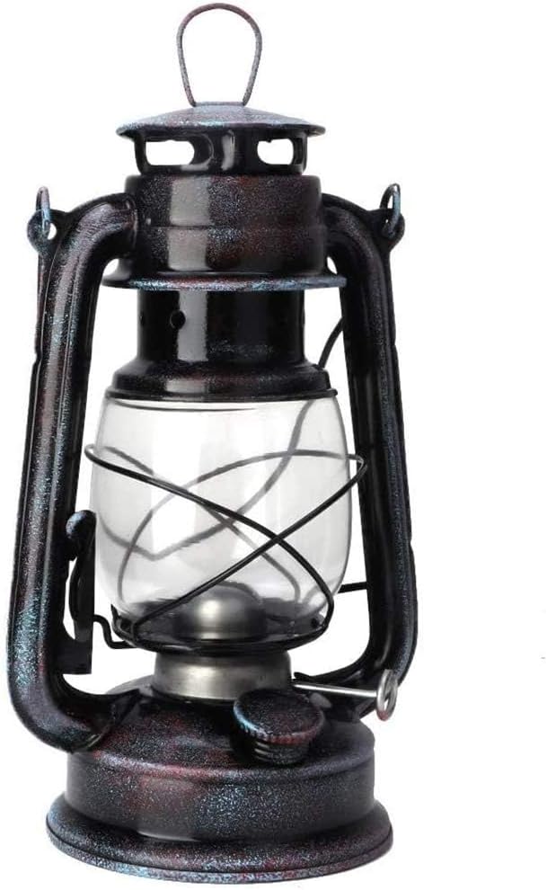 POFET Vintage Storm Lantern Lights Oil Lamp Burning Lantern Retro Kerosene Lamps Classic Oil Lamp Table Lanterns for Home, Garden, Camping Citronella - Yellow