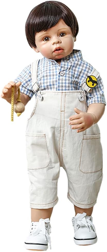 YIHANGG 70CM Reborn Toddler Doll Boy Children Clothes Model Doll Lifelike Silicone Baby Collectible Art Doll Kid Xmas Present Playmates