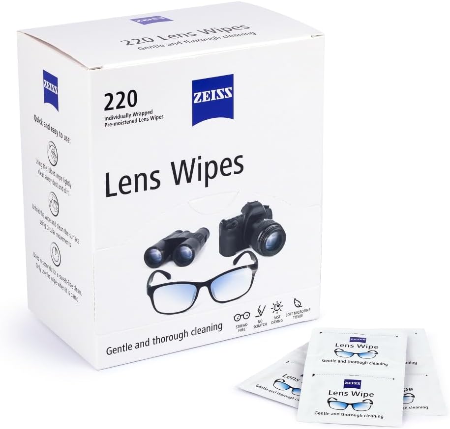 Zeiss Lens Wipes, White, 220 Count