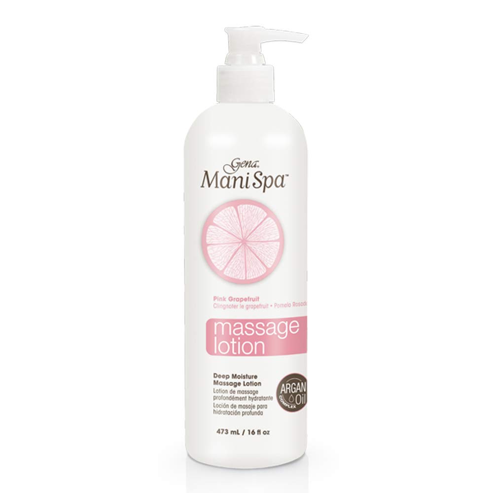 Gena Mani Spa Massage Lotion - Deep Moisturizing Body Lotion for Massages Therapy with Argan Oil, Massage Cream for Hands, Feet & Body, 16 fl oz