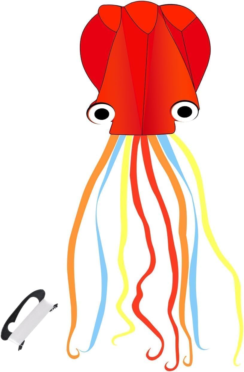 Octopus Kite Beach Kites Easy to Fly for Adults Red