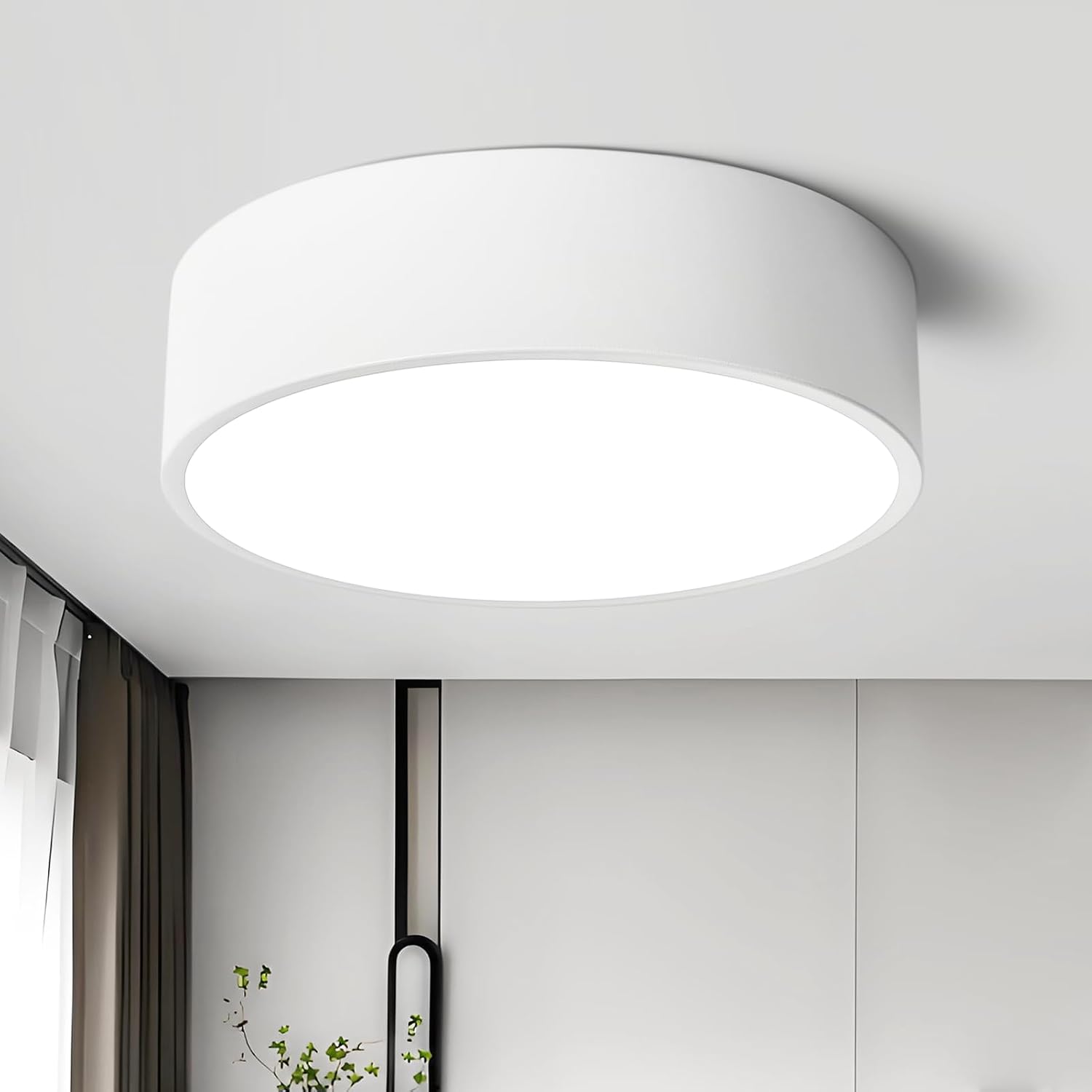 Dimmable LED White Flush Mount Ceiling Light Fixture,5CCT,11.8Inch