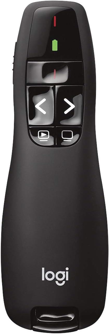 Logitech Wireless Presenter R400, PowerPoint Clicker with Laser Pointer, Wireless Presentation Clicker Remote
