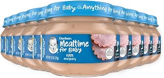 Gerber Baby Foods 2nd Foods Meat, Ham and Gravy, Mealtime for Baby, 2.5 Ounce Jar (Pack of 10)
