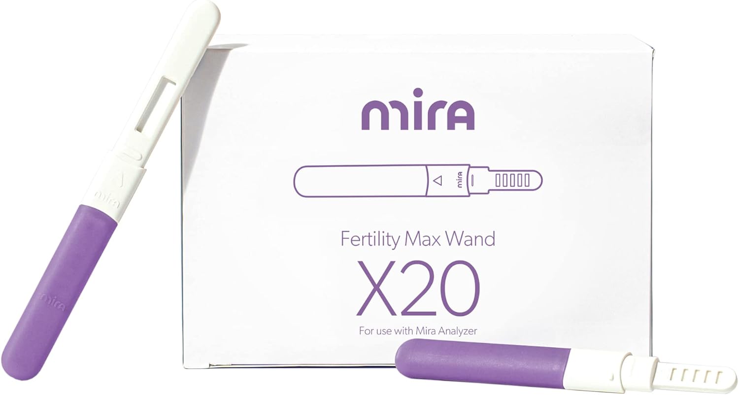 Mira Fertility MAX Wands, 20 Ovulation Test Sticks for Women, Easy to Use with Digital Mira Ovulation Tracker, Monitor PdG, LH & E3G at Home, Modern Ovulation Predictor Kit with Individual Strips