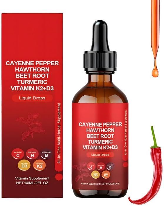 Natural Cayenne Pepper Drops - 1 Bottles, Cayenne Pepper Liquid Drops for Men and Women