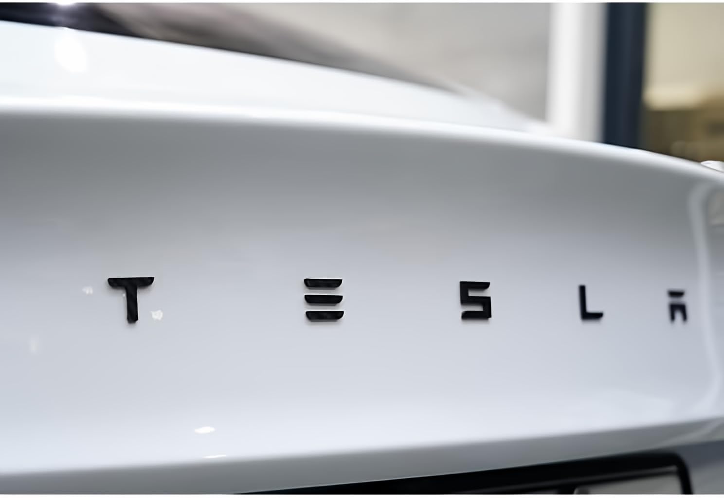 Metal Tesla Letters Emblem Trunk Logo Decal Tailgate Rear 3m Adhesive Compatible with Tesla Model 3 Y Highland Juniper Matte Black (Tesla Letters)