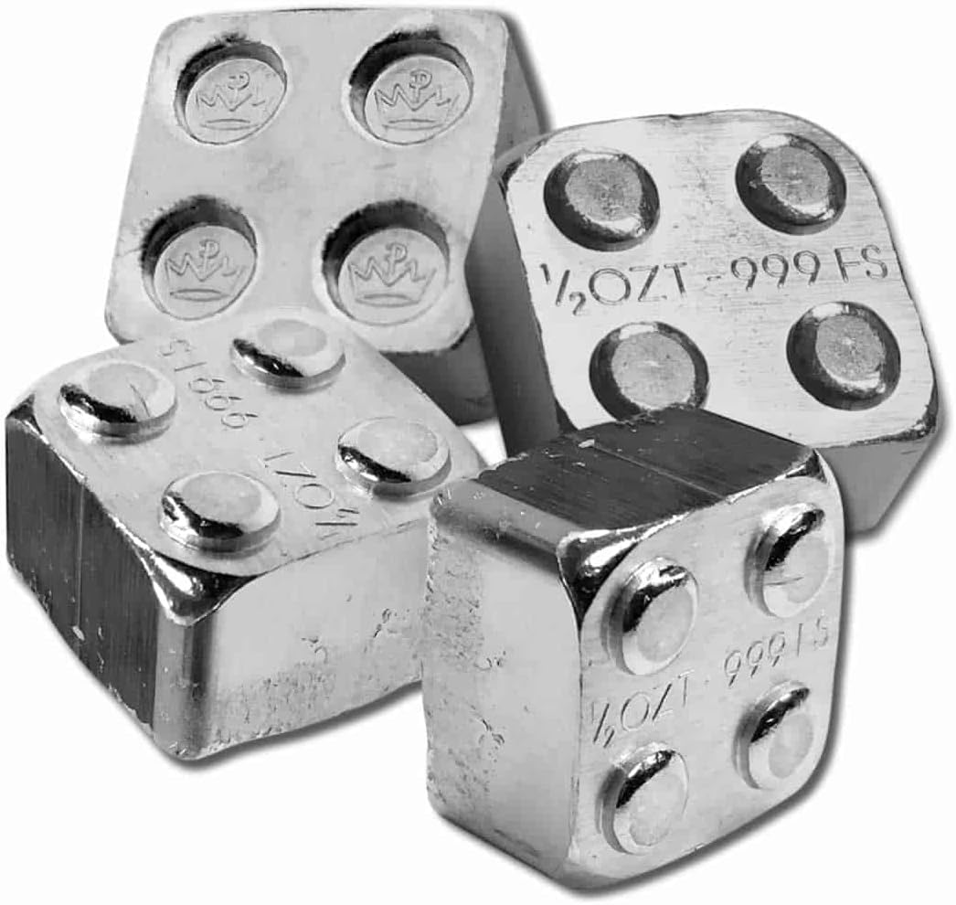 1/2 oz .999 Fine Silver - Monarch Building Block Bar - Half 2x2