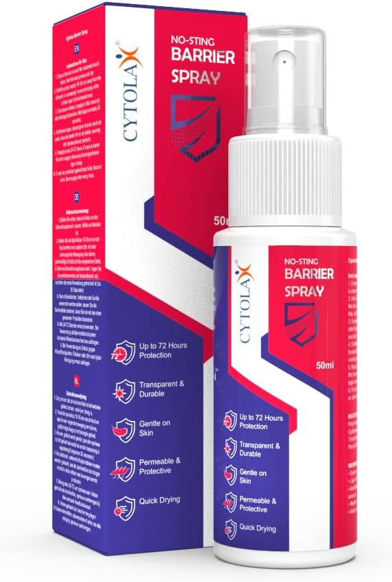 Cytolax No Sting Barrier Spray Film 50ml | 100% Silicone | 72hour protection | Alcohol Free | Transparent & Durable | Quick Drying