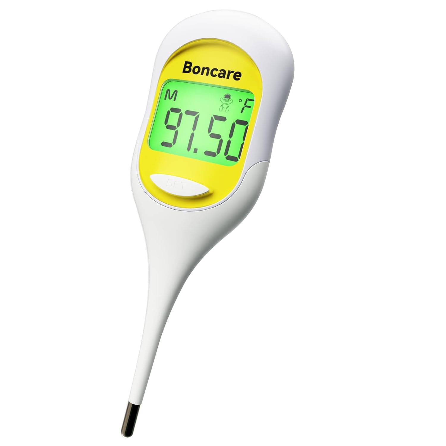Boncare Basal Thermometer for Adults with 9 Seconds Fast Reading, Digital Thermometer for Fever (Yellow)