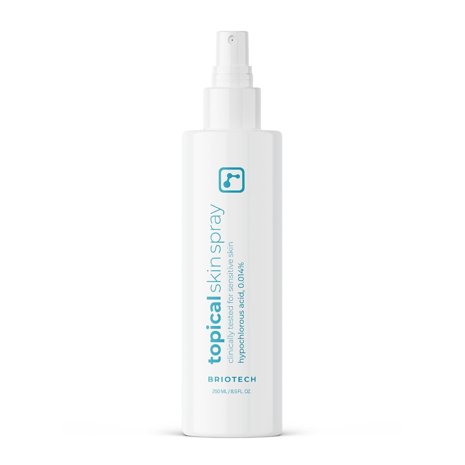 BRIOTECH Topical Skin Spray, Hypochlorous Acid Spray for Sensitive Skin, HOCl Facial Mist, Full Body Support Against Irritation, Calm Redness, Soothe Foot & Scalp, 8 oz (1 Pack)