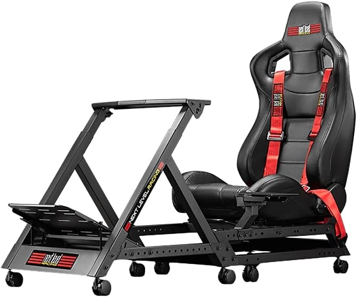 Next Level Racing GTtrack Sim Racing Cockpit – Carbon Steel, Direct Drive Ready, Full Adjustability, Motion Platform Compatible, Logitech, Thrustmaster, Fanatec NLR-S009
