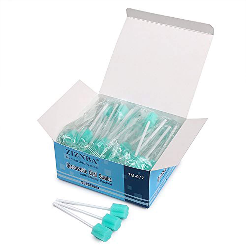 Disposable Mouth Swabs Sponge - 50PCS Unflavored,Sterile Oral Swabs | Dental Swab sticks for Mouth Cleaning