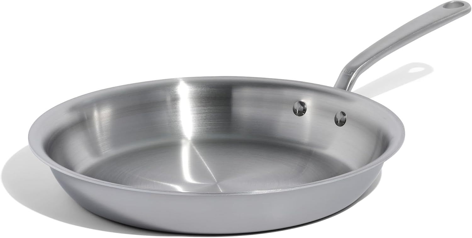 Made In Cookware - 12-Inch Stainless Steel Frying Pan - 5 Ply Stainless Clad - Professional Cookware Italy - Induction Compatible