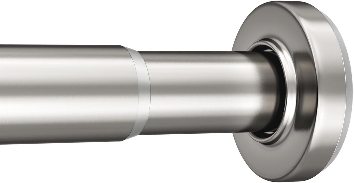AmazerBath Spring Tension Shower Curtain Rod, 31-75 Inches Heavy Duty Tension Rod Rust Proof Bathroom Curtain Rod, Adjustable No Drill Easy Segmented Installation, Nickel