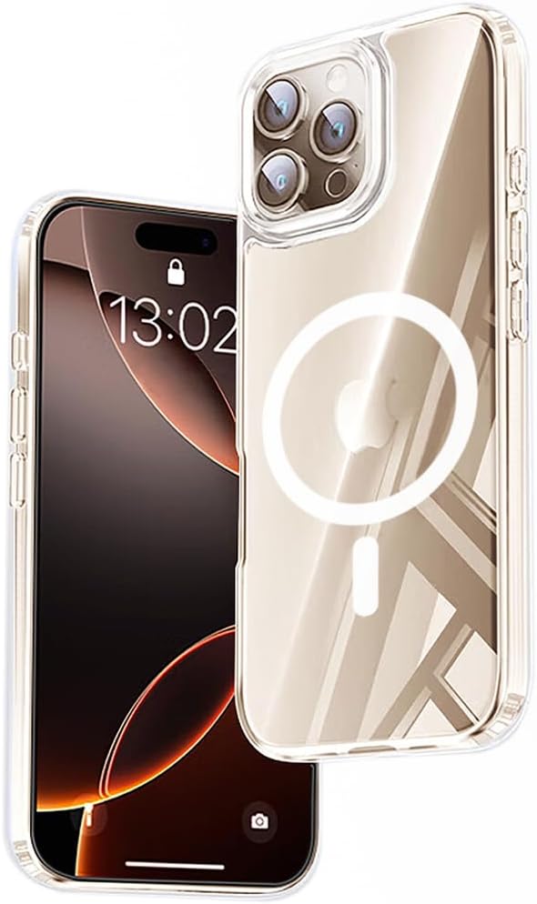 TEOPHA Magnetic Clear Case for iPhone 16 Pro (6.3-Inch) Compatible with MagSafe, Shockproof Anti-Scratch Phone Bumper Cover for iPhone 16 Pro - Clear