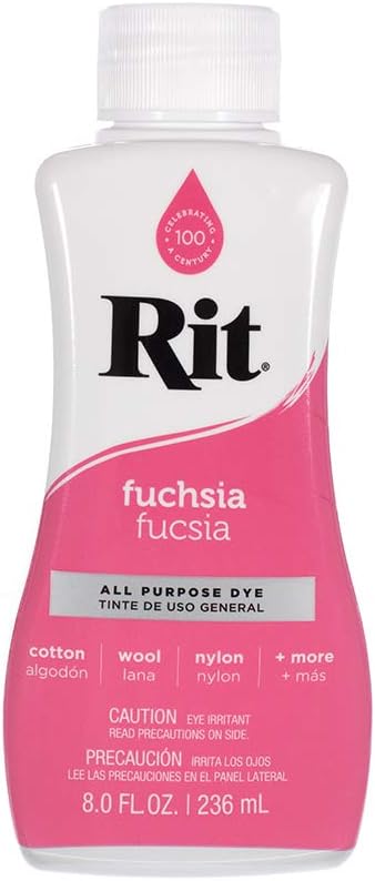 Rit Dye Liquid – Wide Selection of Colors – 8 Oz. (Fuchsia)