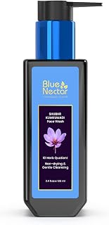 Blue Nectar Kumkumadi Brightening Face Wash with Saffron for Women & Men | Sulphate free Anti Pimple Face Cleanser (10 Herbs, 3.38 Fl Oz)