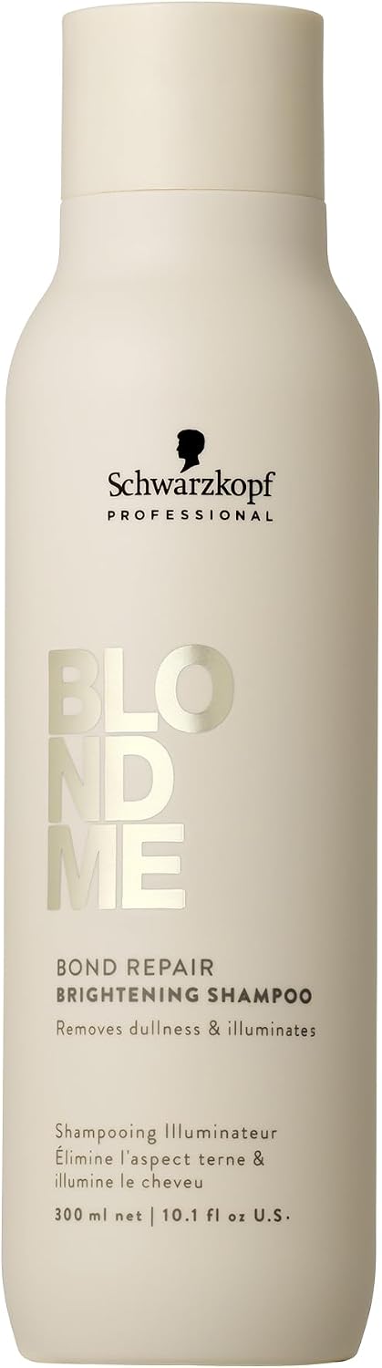 Schwarzkopf Professional BLONDME Bond Repair Brightening Shampoo Hair Shampoo Removing Environmental Pollutants Almond Oil White Tea Hydrating Strengthening And Deeply Nourishing 300 ml