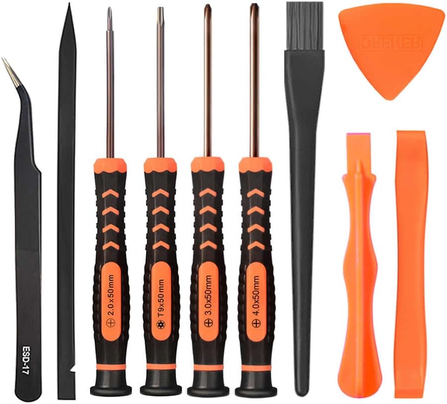 Cleaning Repair Tool Kit for PS4 PS5, TECKMAN TR9 Torx Security Screwdriver with PH00 PH0 PH1 Phillips Screwdriver Set for Sony Playstation 4,5 Main,Controller Tear Down and Dust Removal