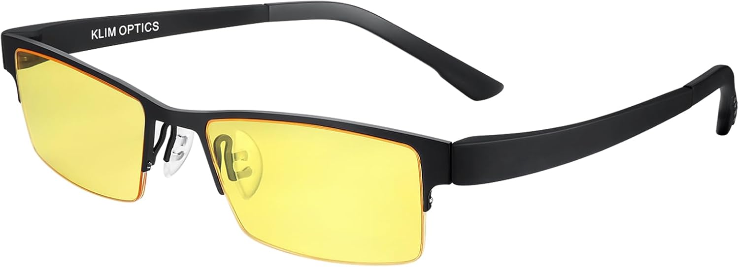 KLIM Optics Blue Light Blocking Glasses - New Version - Bye Eye Strain and Fatigue while Gaming Glasses for PC Mobile TV