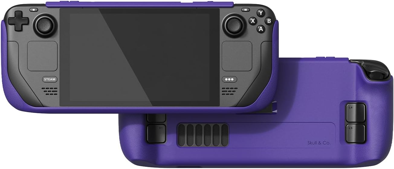 Skull & Co. GripCase SD for SteamDeck: A Soft Protective Case with Textured Grips Full Protection and Stand, Shock-Absorption Non-Slip and Anti-Scratch Cover Design - Galactic Purple
