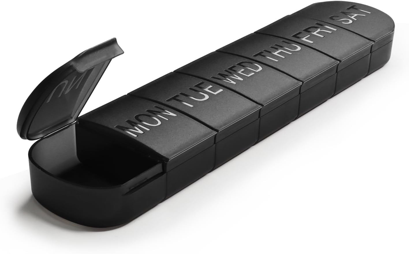 FHORAIN Weekly Pill Organiser 7 Day, Large Pill Box 1 Time a Day, Travel Friendly Daily Pill Containers to Hold Medicine Vitamins Fish Oil Supplements (Black)
