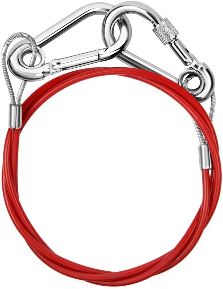 URAQT Breakaway Cable, Trailer Caravan Breakaway Break Away Cable with 2 Carabiners, Easy Quick Fit Breakaway Cable Carbine Threaded Hook Towing Caravan Trailer for Breakaway Brake Safety Handbrake
