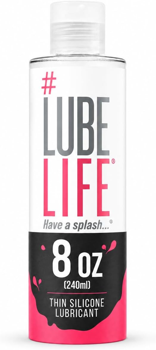 LUBELIFE Barely There Thin Silicone-Based Lubricant, Long Lasting, Water Resistant, Personal Lubricant for Men, Women and Couples, 8 Oz | Water Resistant, Personal Lube for Men Women Couples, Ultra-Thin, Shower Safe, Silky Glide