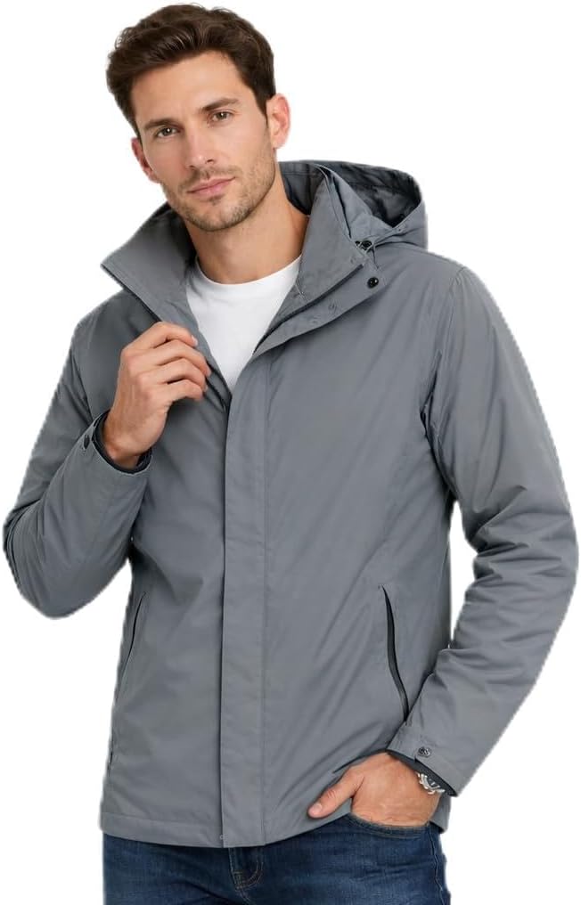Blu Apparel Mens Waterproof Jacket Men's Rain Jackets Windproof Breathable Mesh Lined Coat for Men
