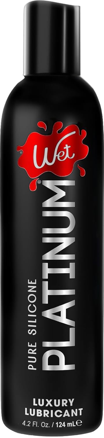 Wet Platinum Silicone-Based Personal Lubricant | Ultra Smooth, Super Slick, Hypoallergenic, Long-Lasting Performance, Waterproof Formula| Lube for Men, Women & Couples, 4.2 fl oz