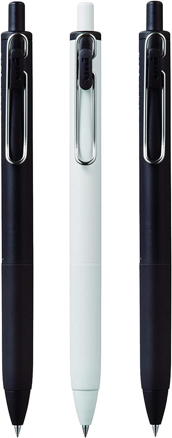 Uni-Ball On Point One Ambition UMN-S-05 Retractable Black Ink Gel Pens. Premium 0.7mm Rollerball Tip for Super Smooth Handwriting. Contemporary Compact Design Perfect for Note Taking. Pack Of 3