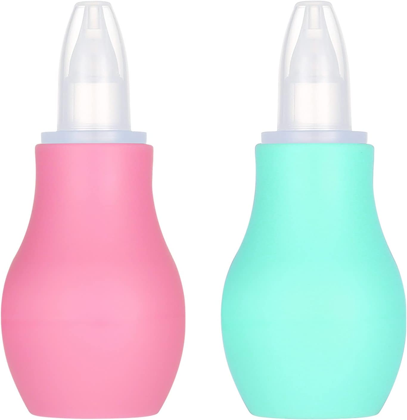 Firtink 2 Packs Baby Nasal Aspirator, Baby Nose Sucker Nose Cleaner Babys Nasal Cleaner Mucus Removal for Newborns(Pink+Green)