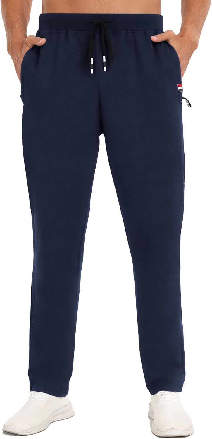 YUTYTH Tracksuit Bottoms Men, Cosy Breathable Men's Joggers with Zip Pocket and Elasticated Waist, Cotton Trousers for Men for Daily Wear and Gym Running