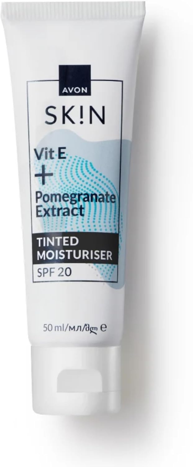 Avon SK!N Radiance Tinted Moisturising Day Cream SPF20, 50ml, Infused with Pomegranate Extract for Radiant Skin, Healthy-Looking Glow, Cruelty Free
