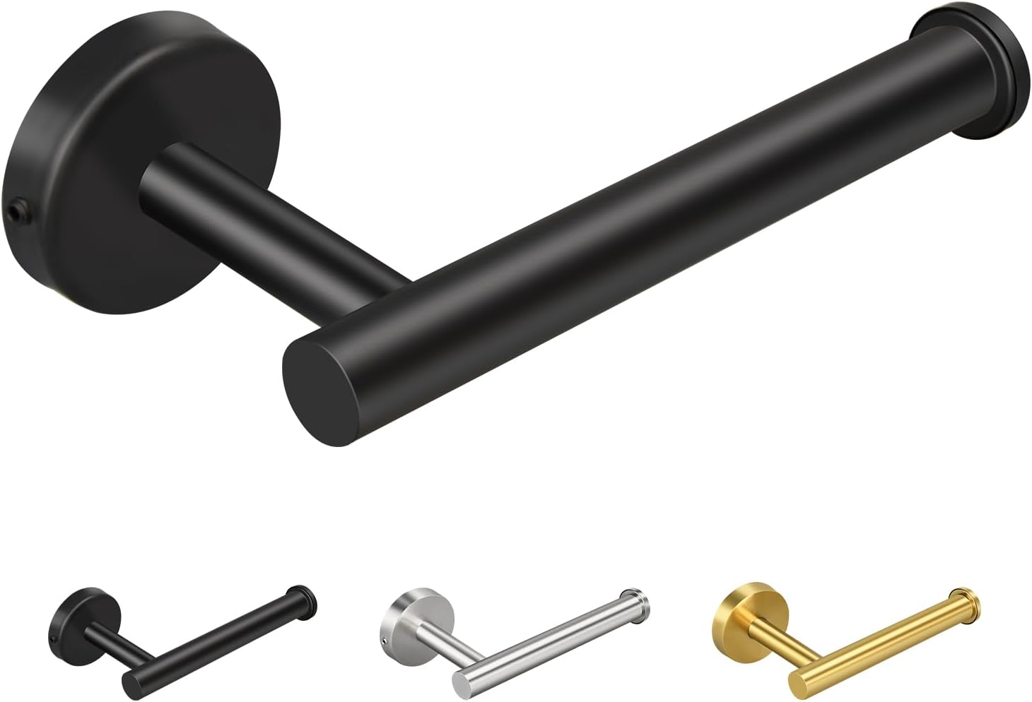 Toilet Paper Holder, SUS304 Stainless Steel Toilet Paper Holders, Toilet Paper Holder Wall Mounted for Bathroom, Washroom, Kitchen(1pcs Matte Black)