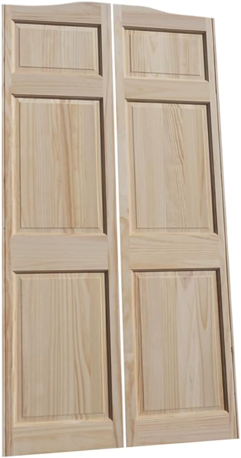 Cafe Doors by Cafe Doors Emporium | 75"T Pine Raised 6 Panel Cafe Door | Premade for 36"W Finished Opening | Saloon Restaurant Swinging Kitchen Parlor Butler Eliason Tall Pantry Door | Includes Hinges