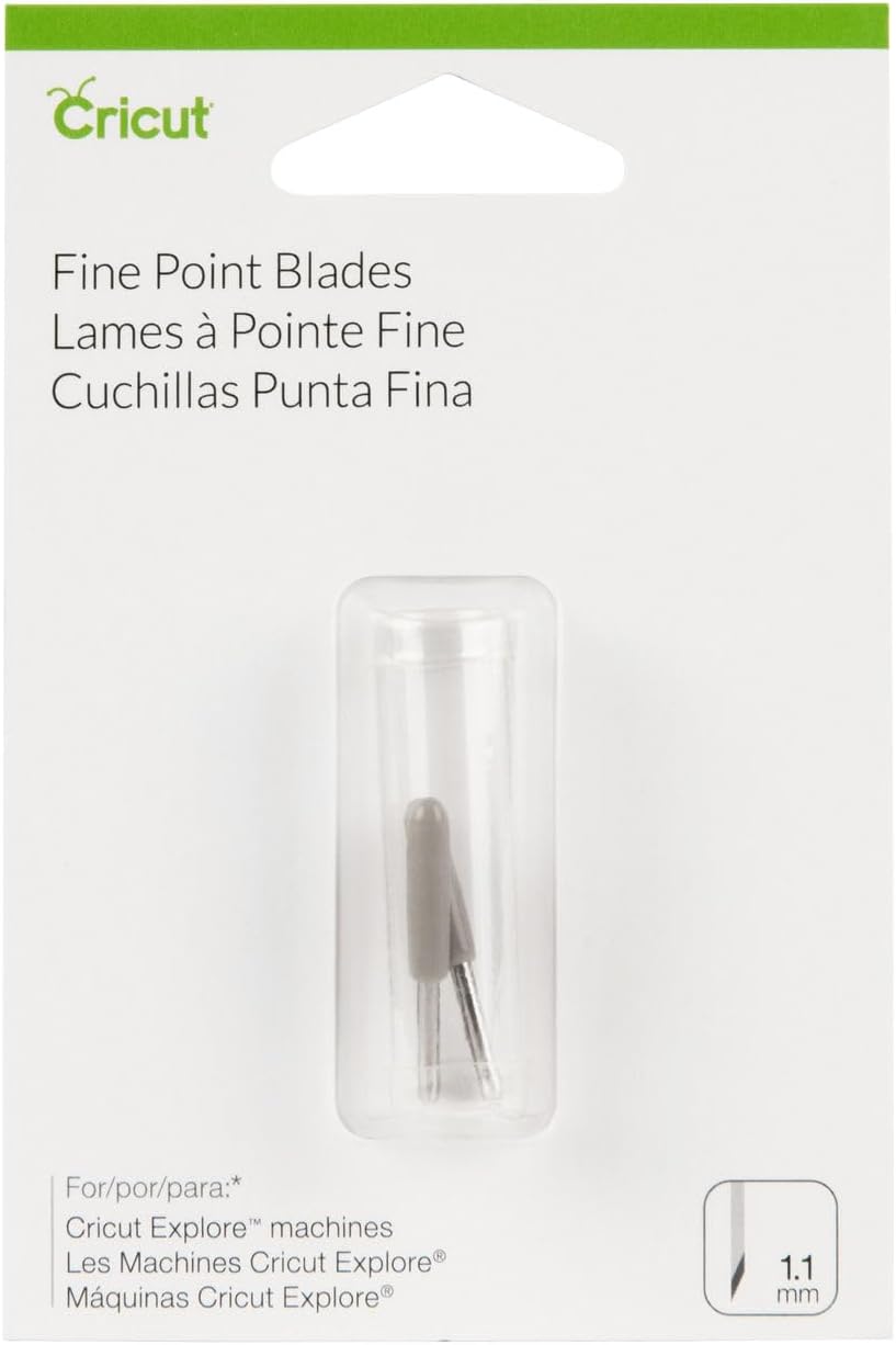 Cricut Fine-Point Replacement Blades, Iron, Metal, 23 mm x 2 mm (2 ct)