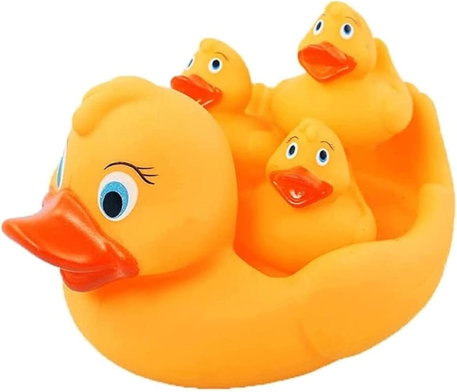 Rubber Duck Bath Toy Set – Floating Duck Family by KOKSI – 4-Piece – Baby & Toddler Bathtime Fun for Bath & Pool