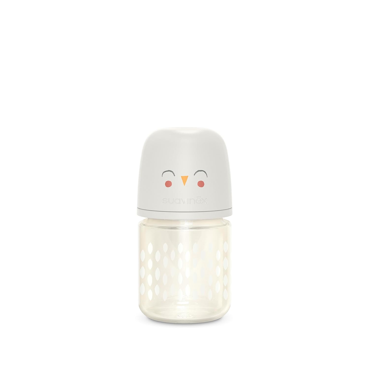 Suavinex Bonhomia Glass Baby Bottle with SX PRO Silicone Nipple, Anti Colic Baby Bottles, Baby Bottles for Breastfed Babies, Slow Flow, 0mo, 4oz, Beige