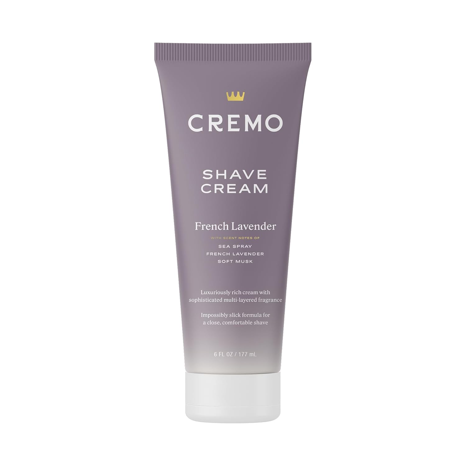 Cremo French Lavender Moisturizing Shave Cream, Astonishingly Superior Ultra-Slick Shaving Cream for Women Fights Nicks, Cuts and Razor Burn, 6 Fl Oz