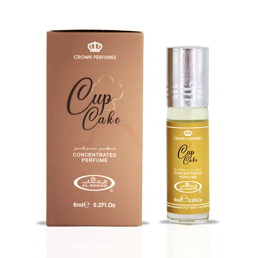 Al-Rehab Cupcake Arabian Perfume Oils for Women 6ML (0.2 OZ) Fragrance Oil with Citrus, Creamy Vanilla & Amber - Long-Lasting Concentrated Perfume Oil with a Cozy, Sweet, and Premium Fragrance